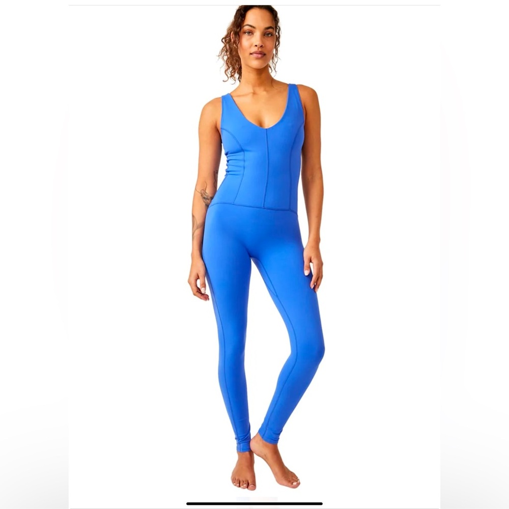 Free People Never Better Onesie One Piece jumpsuit cobalt blue L